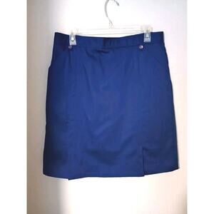 Alfred Dunner Royal Blue Cotton Blend Knee Length Pull-On Skort Skirt Sz 12 NWOT
